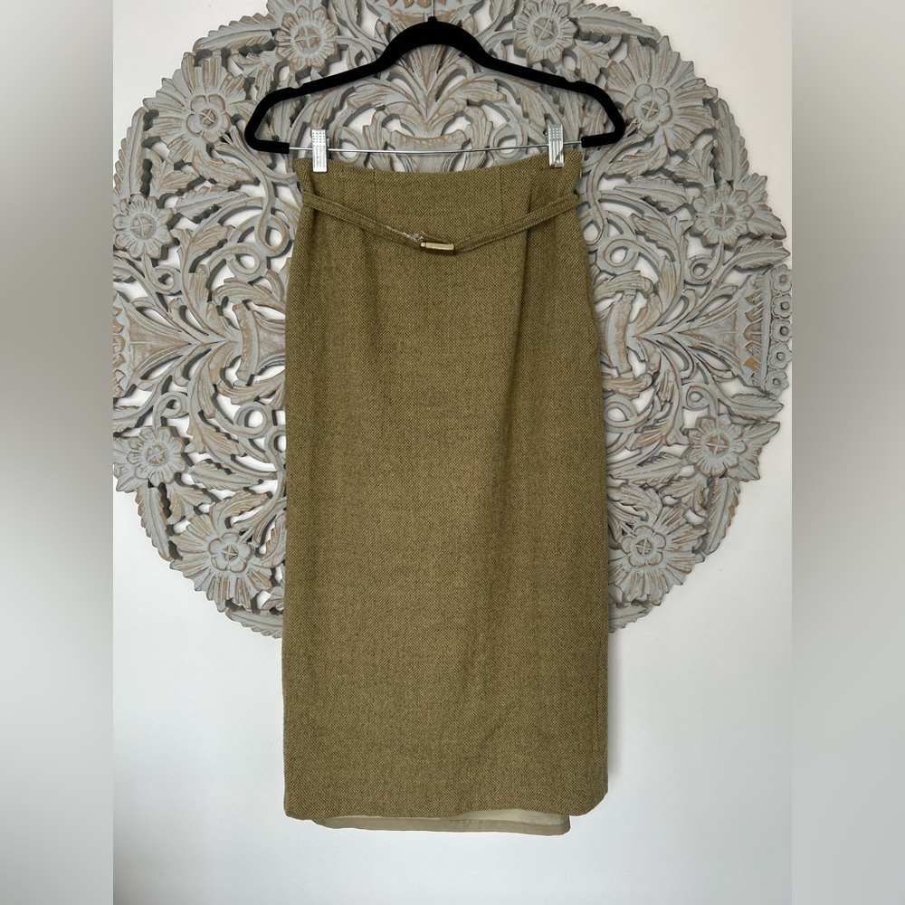 Emozioni Light Yellow Wool Pencil Skirt–Cottagecore Style